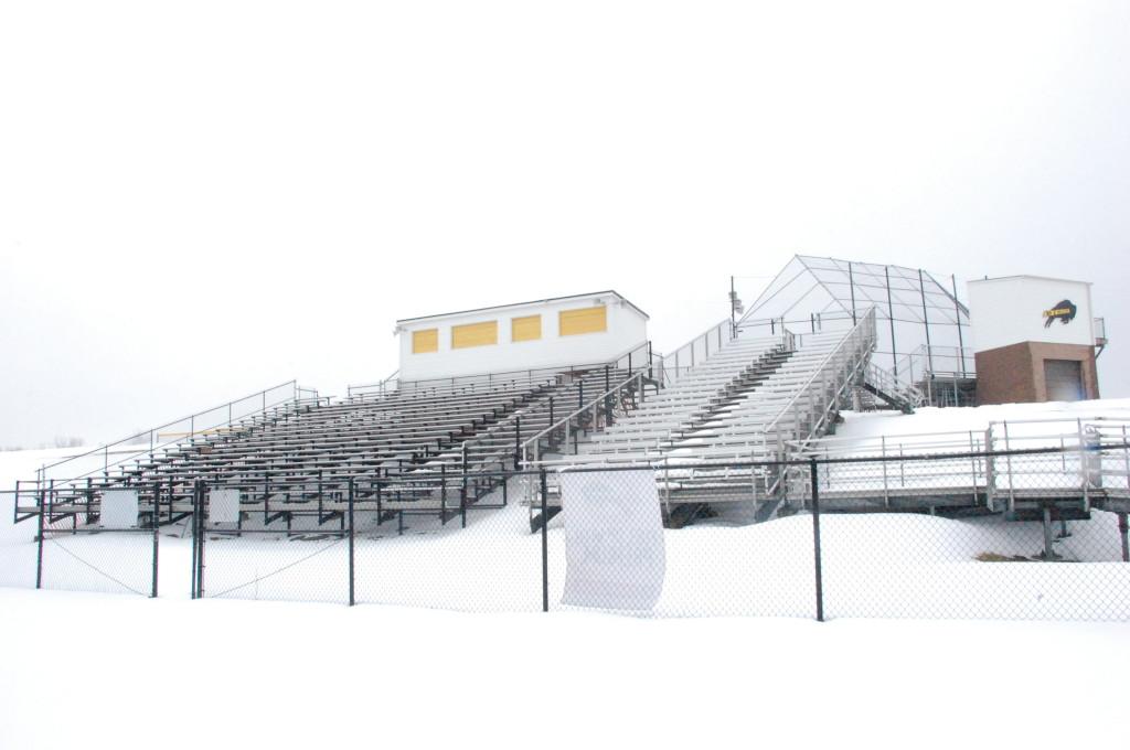Empty+bleachers+in+the+BHS+stadium%3B+mid-February.+Photo+by+Megan+Charms.