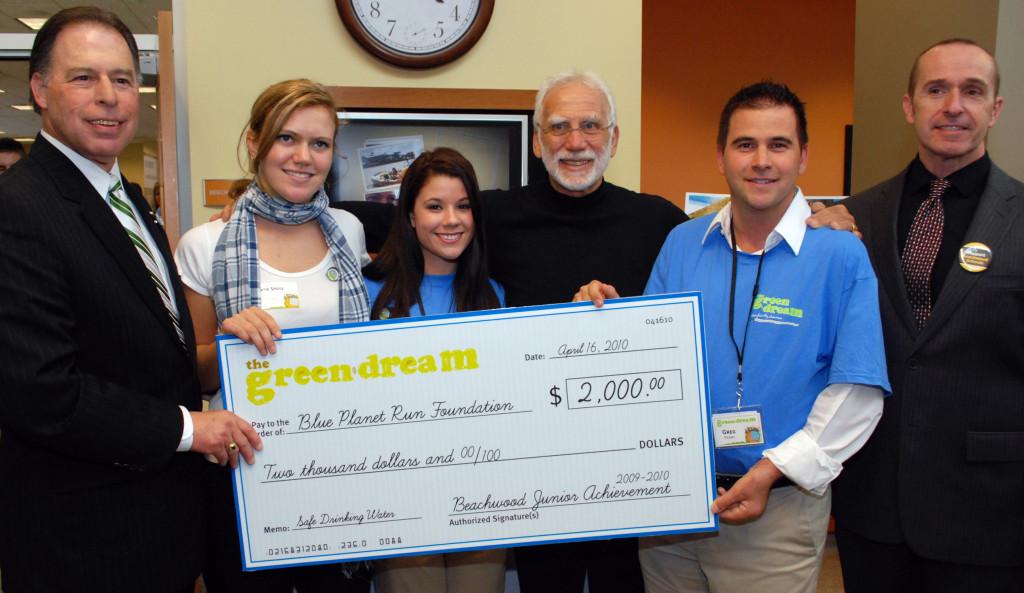 Katy Spotz rowed across the atlantic to raise money for Blue Planet Run. The Green Dream donated $2,000 to her cause.