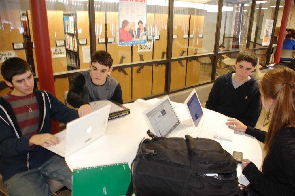 BHS students have access to laptops and other technology.  Photo by Max Bleich.