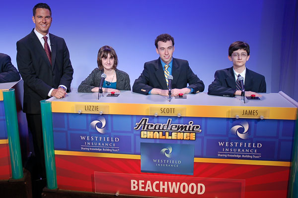 Beachwoods 2012 team won the national championship. The team included Lizzie Bream, Scott Remer and James Starkman, pictured here in a  Channel 22 television appearance.