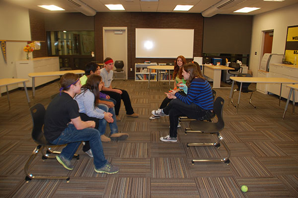 A student forum at the Leadership Conference in 2012. Photo from Beachcomber archives.