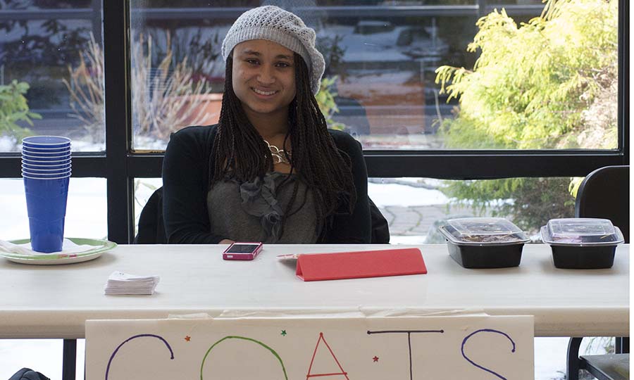 Senior Monique Crosby and her group collected coats for the needy. Photo by Jonah Rubenstein