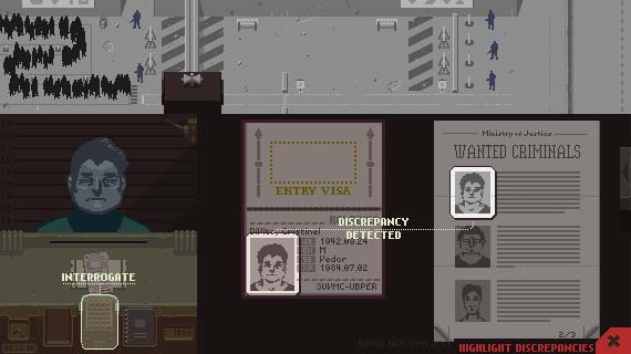 Papers, Please was the best game of 2013. 
Image source: http://papersplea.se.