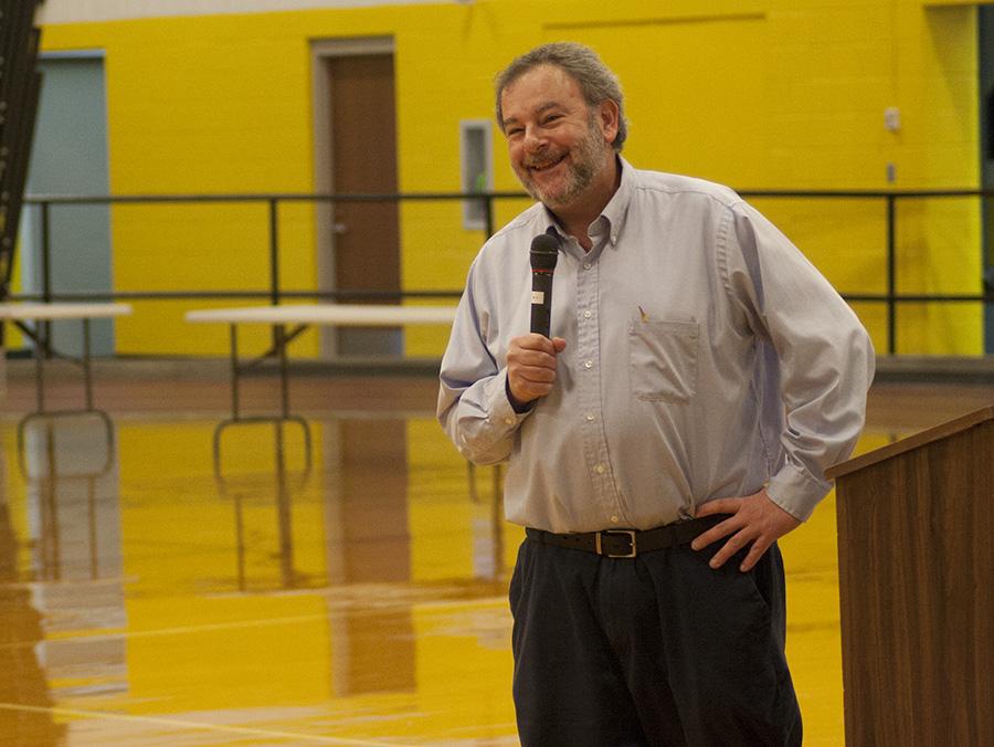 Summers spoke at the Thanksgiving assembly this fall. 
