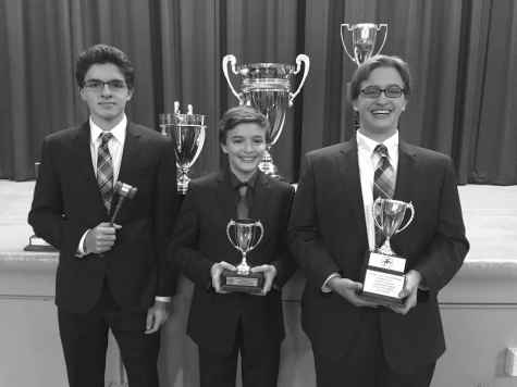 At the Bronx speech & debate tournament from Oct. 17-19 2014, Jon Shapiro ('14) took 6th in Congressional debate and Simon Perilla ('15) made semifinals. 8th grader Jared Shapiro received 13th in Humorous Interpretation. Photo courtesy of Simon Perilla.