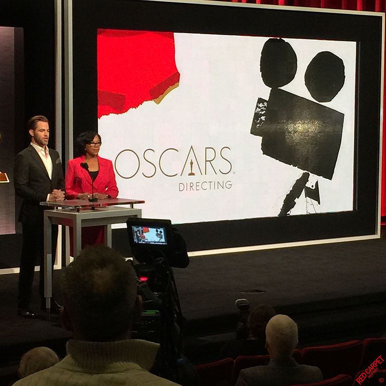 Actor Chris Pine and Academy President Cheryl Boone Isaacs at this years announcement of the Oscar nominations. Image source: RedCarpetReport / Wikimedia Commons. 