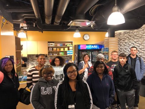 CSA students toured BHS with stops at Benny's Spirit Shop and the TV production studio. Photo courtesy of Kate Klonowski