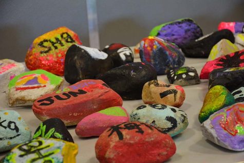 Students had the opportunity to paint rocks as part of the One Bison Campaign.