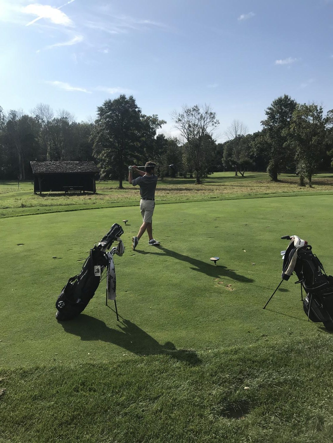 Nate Burke pictured on Aug. 30 playing against Benedictine at the Flowers Mill Golf Course. Photo by Matthew Hardy