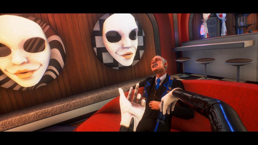 The world of Wellington Wells feels like the 60’s vision of the future from The Jetsons mixed with Bioshock’s sinister background and Overwatch’s cartoony character design.
Image source: https://compulsiongames.com/en/10/we-happy-few