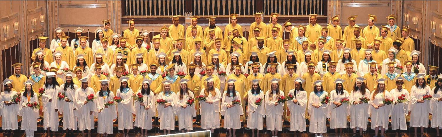 Class of 2019 commencement at Severance Hall color codes the gender binary.