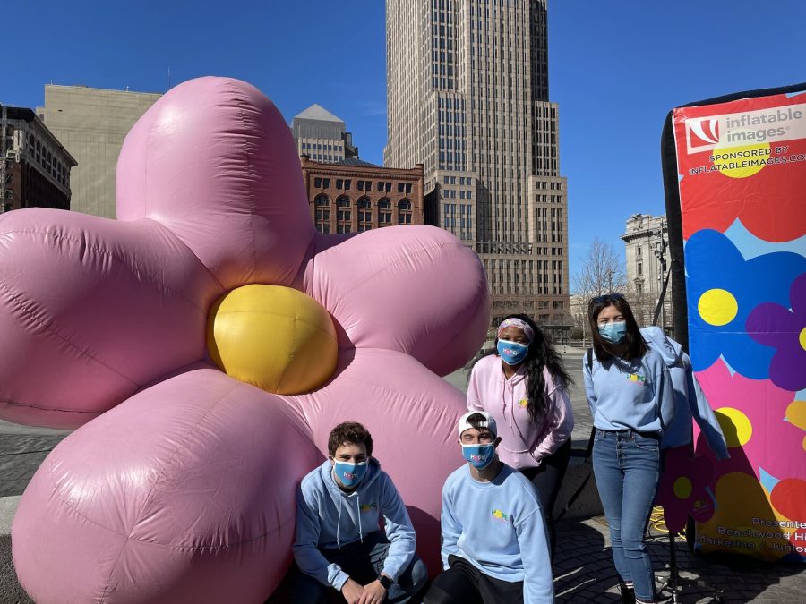 The marketing class kicks off the Hope Blooms Ohio project with a presentation March 12 at Public Square.