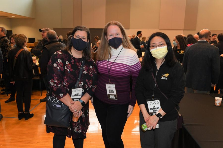 School Board Members Wendy Leatherberry, Jillian DeLong and Dr. Josephine Chan at the BHS Gallery of Success on April 8.