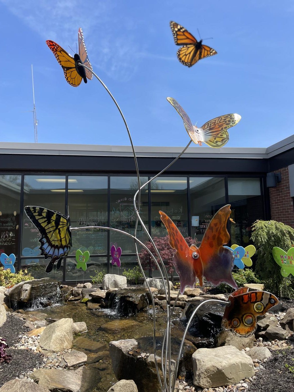 Marketing students also released 100 monarch butterflies on May 10 and contributed a  butterfly sculpture designed by Craig Mitchell Smith to the Karen Kushnir atrium.