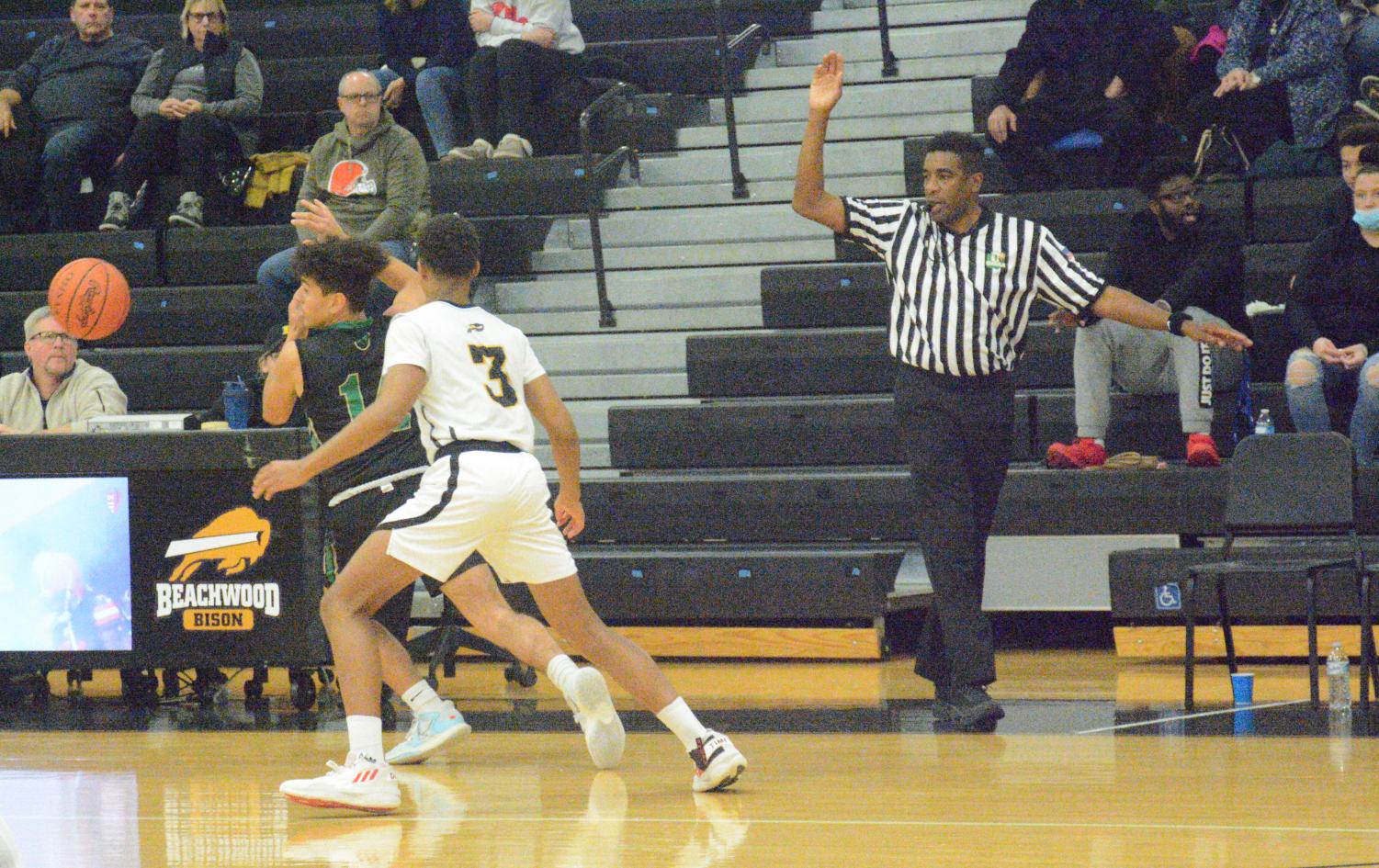 An official calls a foul during the Bison home game against Lakeside on Dec. 10.