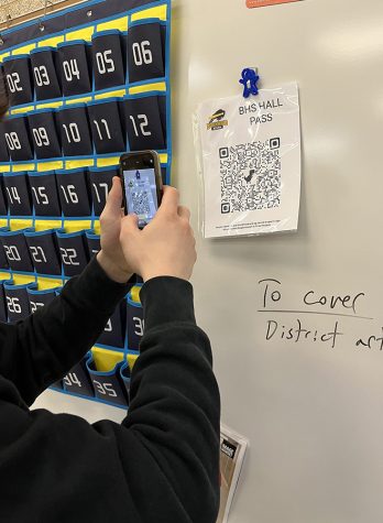 When you either scan the QR code or use the link in Google Classroom, you fill out the form, and that form timestamps on a Google spreadsheet that [administrators] and teachers have access to what time a student signs out,” social studies teacher Joe Petraiuolo said.