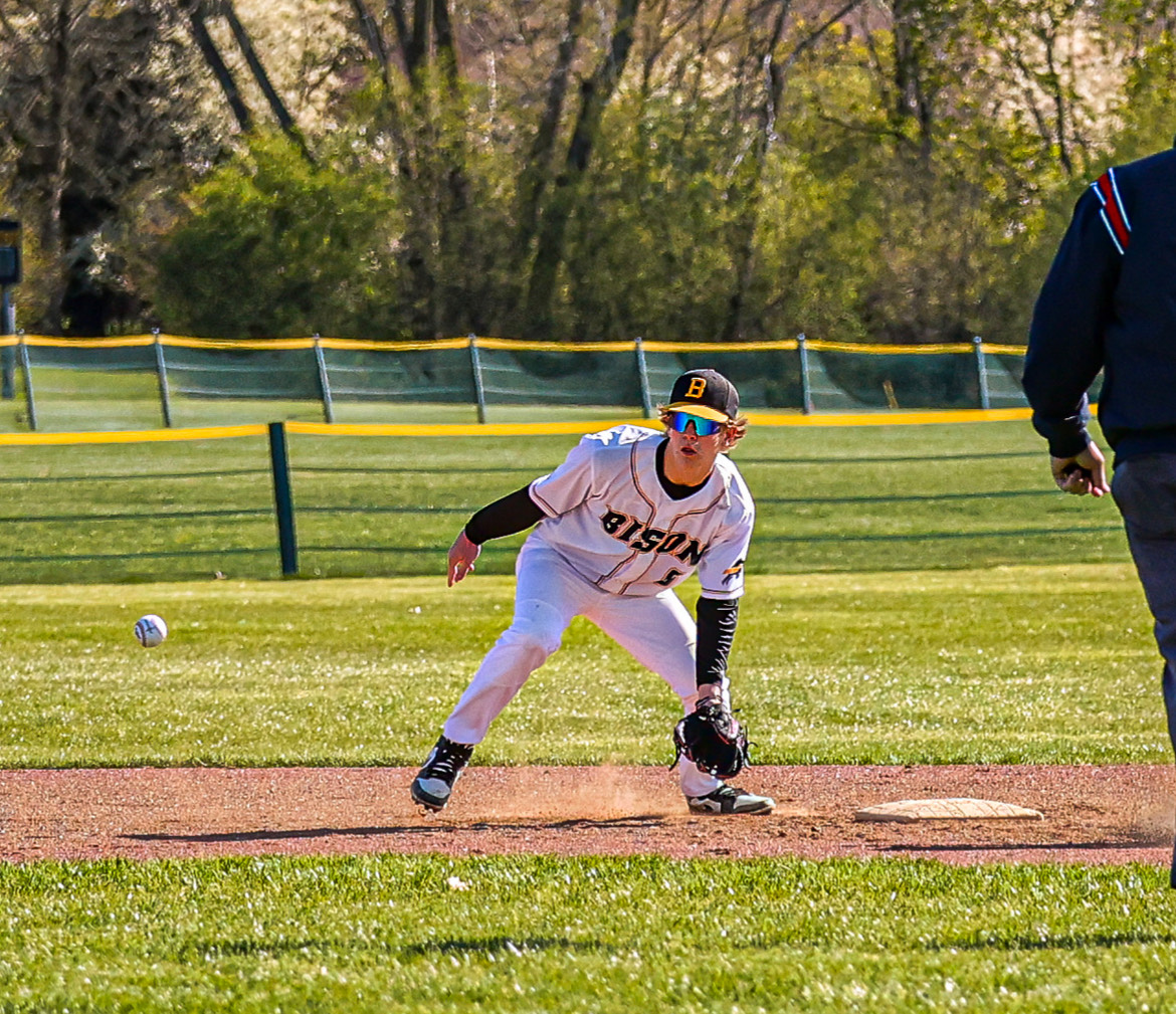 The writer playing shortstop against the Bristol Panthers on May 10.