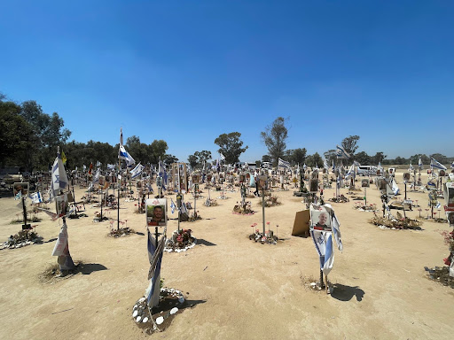 Memorial to 364 murdered festivalgoers at the Nova festival site.