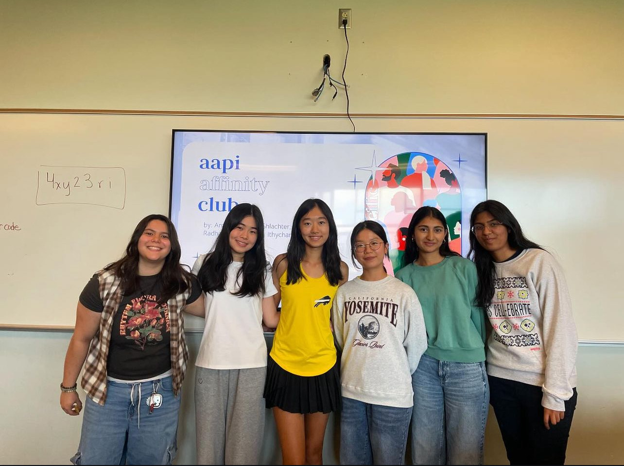 From left: Ana Sofia Schlachter, Sophia Yan, Amy Zhou, Ida Chang, Srishti Ithychanda and Radha Pareek at this year's first AAPI club meeting.