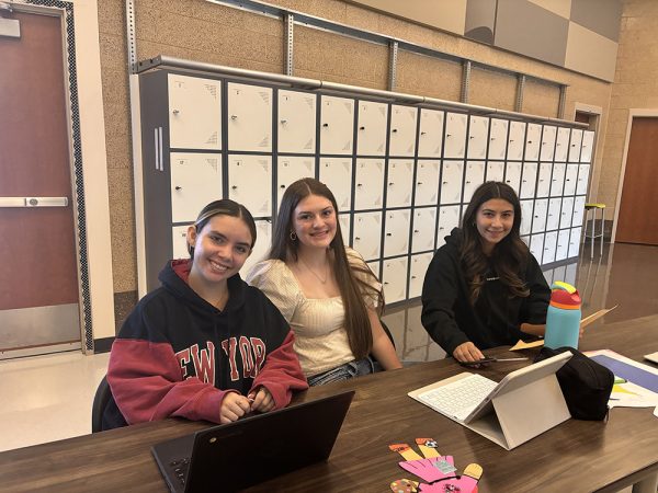 Juniors Addie Wohl, Kailey Jewell (from Mayfield) and Lilah Droe are first year students in the TEACH program. 