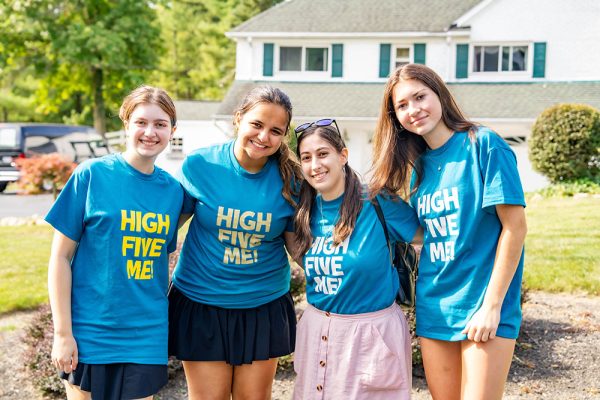 Teen volunteers gathered along the 2-mile route of the MyWalk4Friends fundraiser on Sunday, Sept. 22.