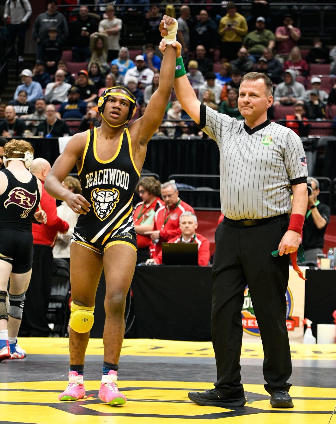 Greenwood notched the majority of his points in the 11-10 victory against South Range’s Tyson Seesholtz in the final two minutes of the match.