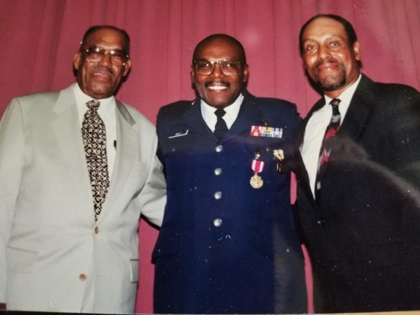 Gilbert Ealy (middle) is  a retired Air Force General of Health Administration for the Office of the Surgeon General and Paul Ealy (right) is a retired county employee.
