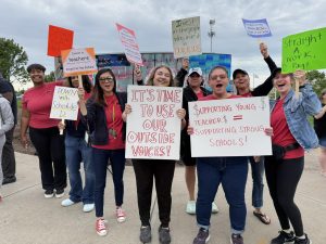 On May 30, in the midst of negotiations, approximately 100 Beachwood teachers protested at the corner of Fairmount Blvd. and Richmond Rd. demanding fairer compensation for Schedule D.