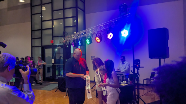 Homecoming royalty receive their sashes at the dance on Saturday night. 