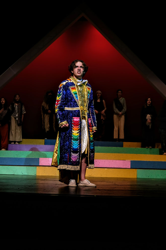 In the closing scenes, Joseph (Eli Ward) is reunited with his “Amazing Technicolor Dreamcoat”, and the full company closes the show with a reprise of “Close Every Door".