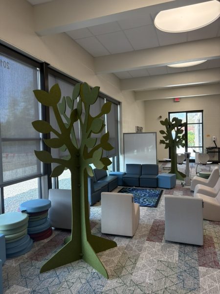 Each grade-level hallway includes a shared open area where students can gather, complete projects or participate in group discussions